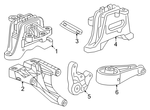2025 GMC Terrain Mount, Transmission Mounting Diagram for 26504923