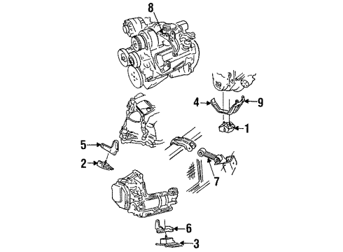 1985 Oldsmobile Cutlass Ciera Strut Rod Diagram for 14077778