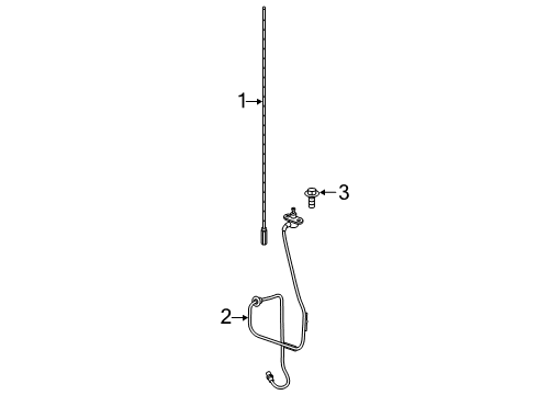 2022 GMC Sierra 1500 Cable, Radio Antenna Diagram for 23387646