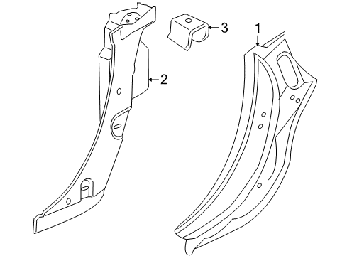 2006 Pontiac Solstice Inner Lock Pillar Diagram for 89025780