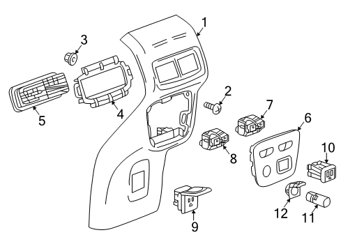 2024 Chevy Equinox Center Console Diagram