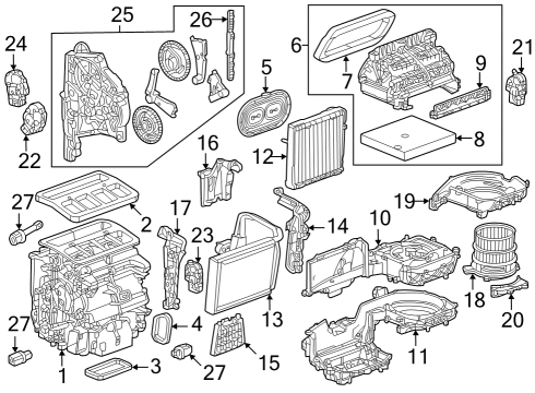 2023 Cadillac LYRIQ A/C & Heater Case Mount Bolt Diagram for 13293445