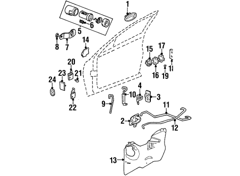 2001 Oldsmobile Aurora Handle, Inside, Passenger Side Diagram for 25695745