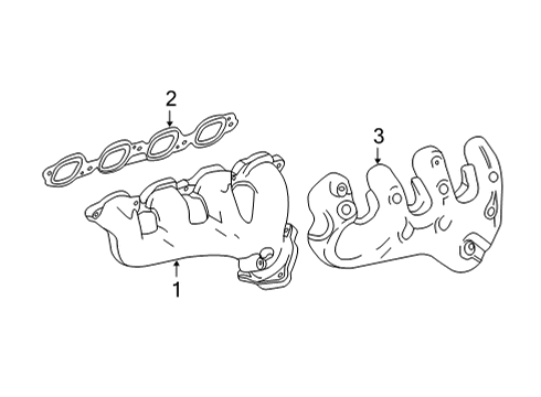 2021 GMC Yukon Manifold, Engine Exhaust Manifold Diagram for 12701713