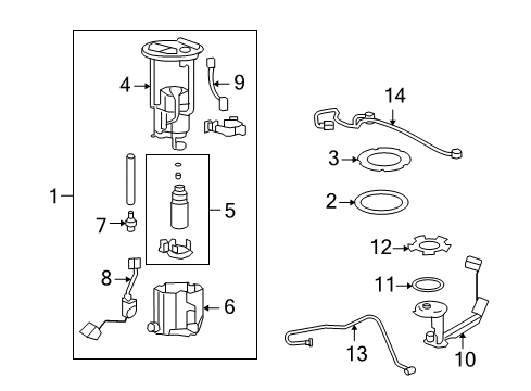 2009 Pontiac G8 Fuel Rail Diagram for 12633511