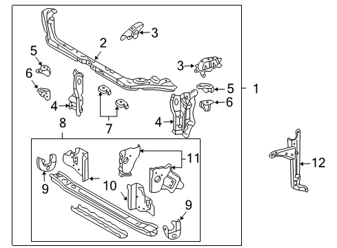 2006 Pontiac Vibe Radiator Support Diagram