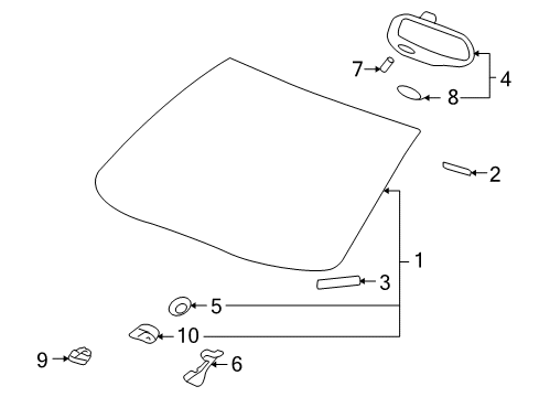 2007 Cadillac XLR Mirror Inside, Rear Diagram for 15911606