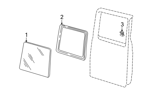 1989 Chevy Astro Glass & Hardware - Back Door Diagram