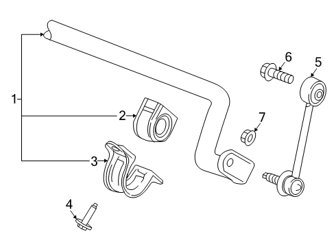 2024 GMC Acadia Stabilizer Bar & Components Diagram
