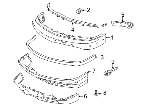 2001 Chevy Blazer Bumper & Components - Front Diagram 2 - Thumbnail