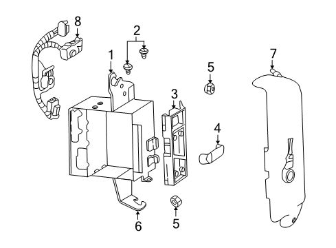 2001 Chevy Impala Transceiver Retainer Diagram for 10444442