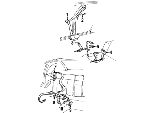 1993 Cadillac Fleetwood Seat Belt Diagram