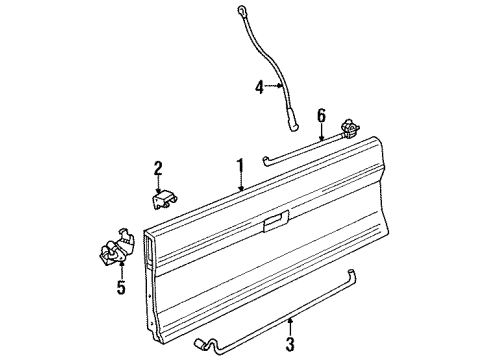 1987 Chevy S10 Blazer Gate & Hardware Diagram