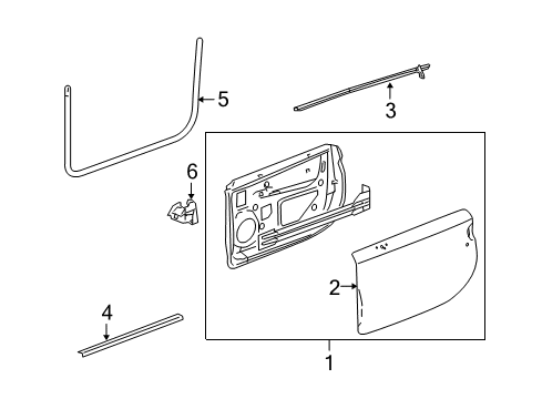 2003 Chevy SSR Door & Components Diagram