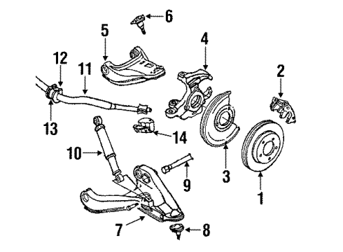 1990 Chevy S10 Blazer Front Suspension Components Diagram