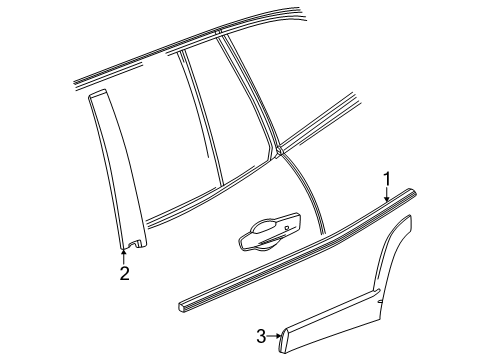 2025 GMC Terrain Exterior Trim - Rear Door Diagram