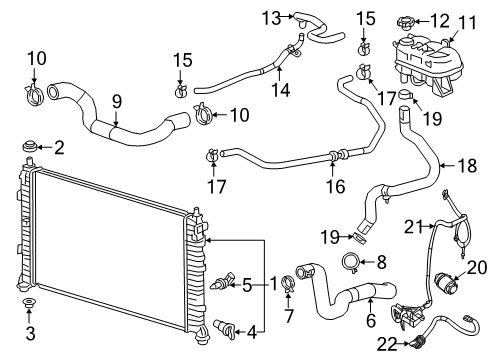 2024 Chevy Silverado 1500 Radiator & Components Diagram 2 - Thumbnail