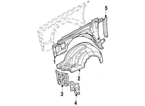 1985 Buick Regal Inner Components - Fender Diagram