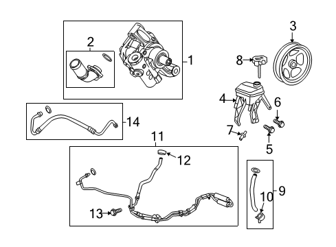 2009 Chevy Equinox Power Steering Pump Hardware Kit Diagram for 19149760