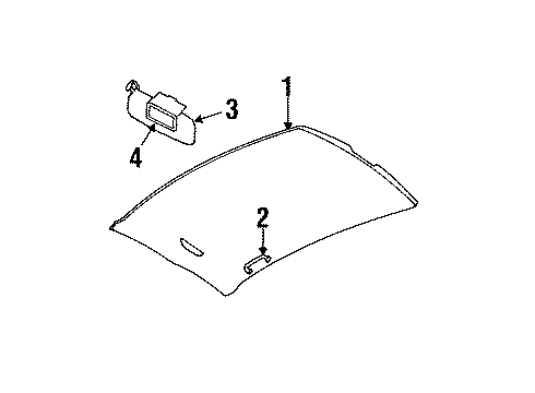 1995 Pontiac Grand Am Pull Handle, Rear Diagram for 22590594