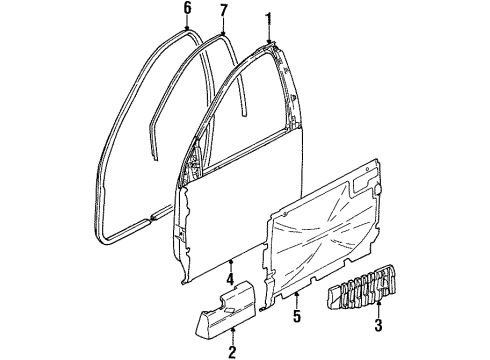 1999 Saturn SC1 Door & Components Diagram