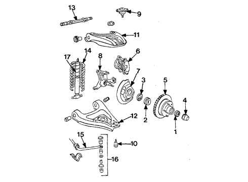 1984 Oldsmobile Custom Cruiser Lower Control Arm, Driver Side Diagram for 18021052
