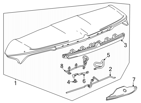 2025 Cadillac ESCALADE IQ Rear Spoiler Diagram