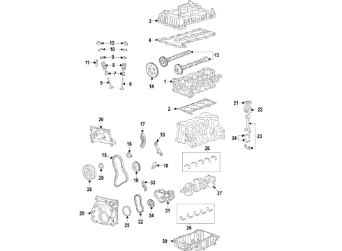 2018 GMC Terrain Timing Cover, Lower Diagram for 55499020