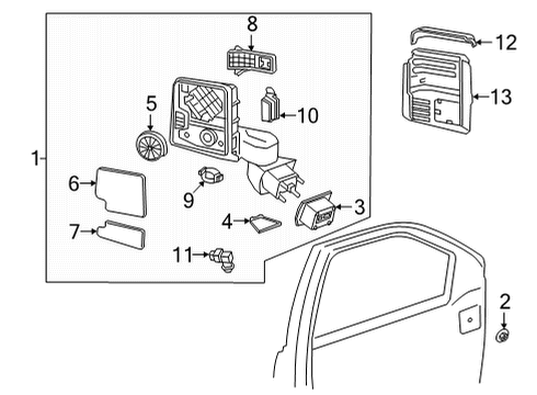 2021 Chevy Silverado 2500 HD Mirrors Diagram 6 - Thumbnail