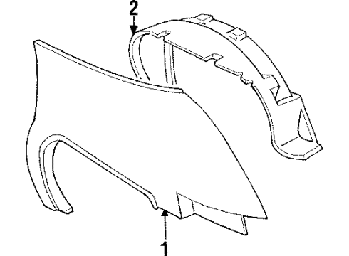1994 Pontiac Trans Sport Splash Shield, Front Inner Driver Side Diagram for 10216125