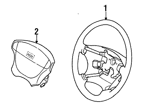 2000 Chevy Metro Steering Wheel & Trim Diagram