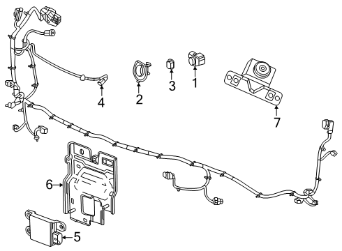 2025 Chevy Tahoe Electrical Components - Front Bumper Diagram