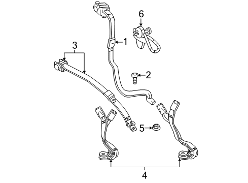 2003 Pontiac Sunfire Lap & Shoulder Belt Diagram for 88955245