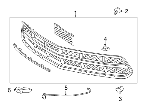 2017 Chevy Corvette Grille & Components Diagram 4 - Thumbnail