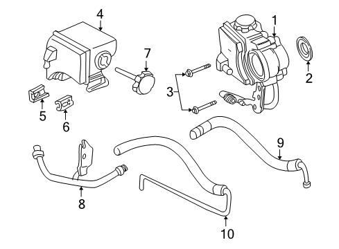 2000 Pontiac Grand Am P/S Pump & Hoses Diagram 2 - Thumbnail