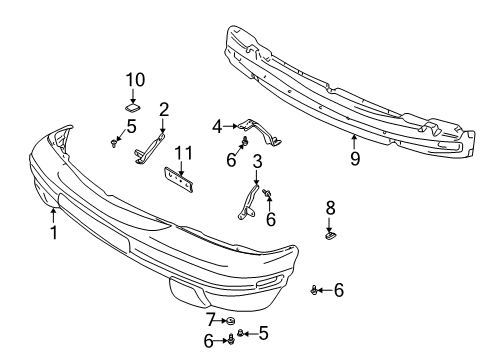 2001 Chevy Tracker Bumper & Components - Front Diagram