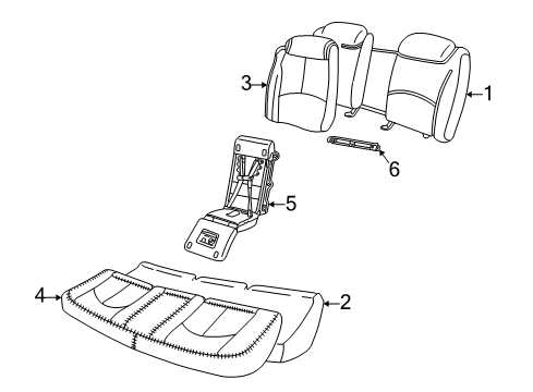 1997 Buick Century Seat Back Cover, Red, Driver Side Diagram for 16799103