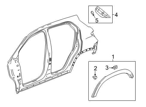 2016 Buick Encore Applique Clip, Rear Diagram for 11588882