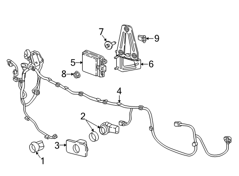 2018 GMC Acadia Bumper & Components - Front Diagram 3 - Thumbnail