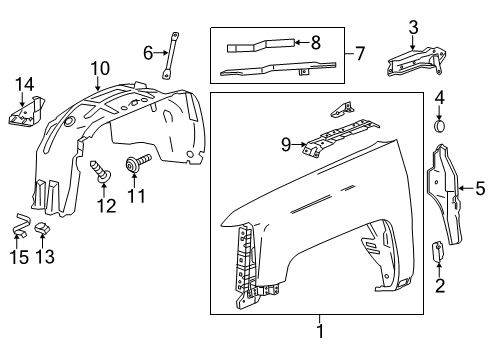 2014 GMC Sierra 1500 Fender & Components Diagram