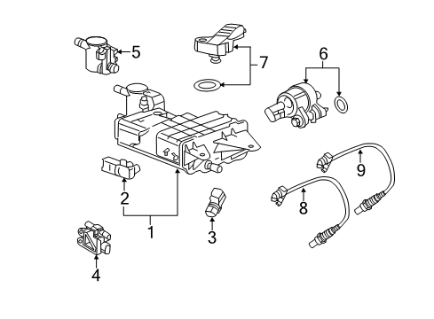 2012 Cadillac SRX Sensor Diagram for 13577379