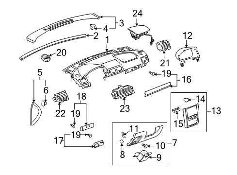 2008 Pontiac G5 Column Filler Diagram for 15827922