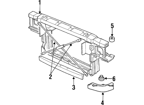 1993 Chevy Caprice Radiator Support Upper Insulator Diagram for 377888