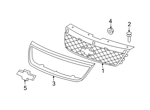 2006 Chevy Malibu Grille & Components Diagram 2 - Thumbnail