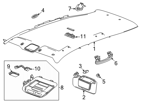 2024 Chevy Blazer EV Interior Trim - Roof Diagram