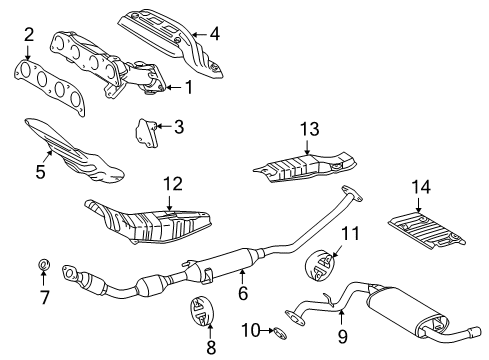 2004 Pontiac Vibe Exhaust Manifold Diagram for 88969034