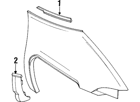 1993 Pontiac Trans Sport Exterior Trim - Fender Diagram