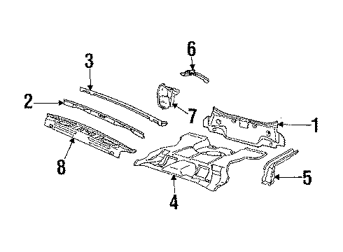 1988 Cadillac Eldorado Extension, Driver Side Diagram for 20669989