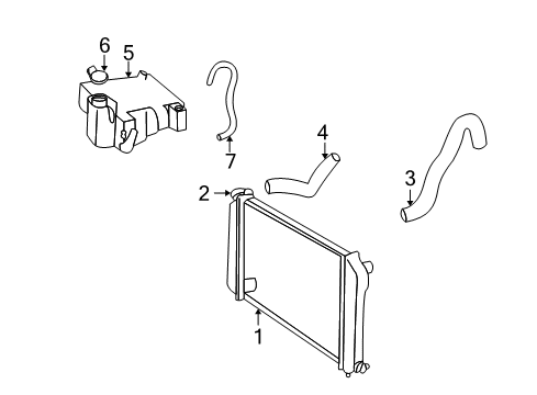 2004 Chevy Trailblazer Radiator & Components Diagram