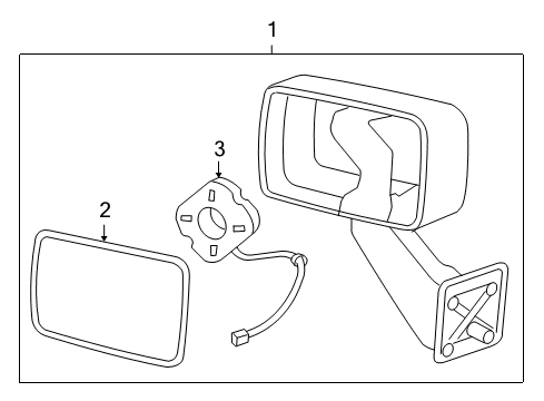 2010 Hummer H3T Mirror Assembly, Rear Driver Side Diagram for 20836085